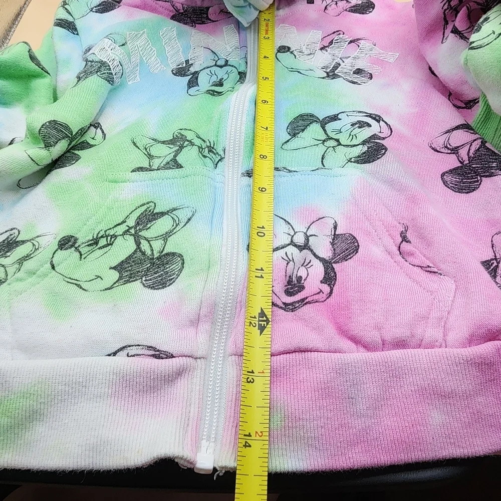 Minnie Mouse Sweatshirt Child's 4T Hoodie Zip Disney Junior Tie Dye - Picture 7 of 7